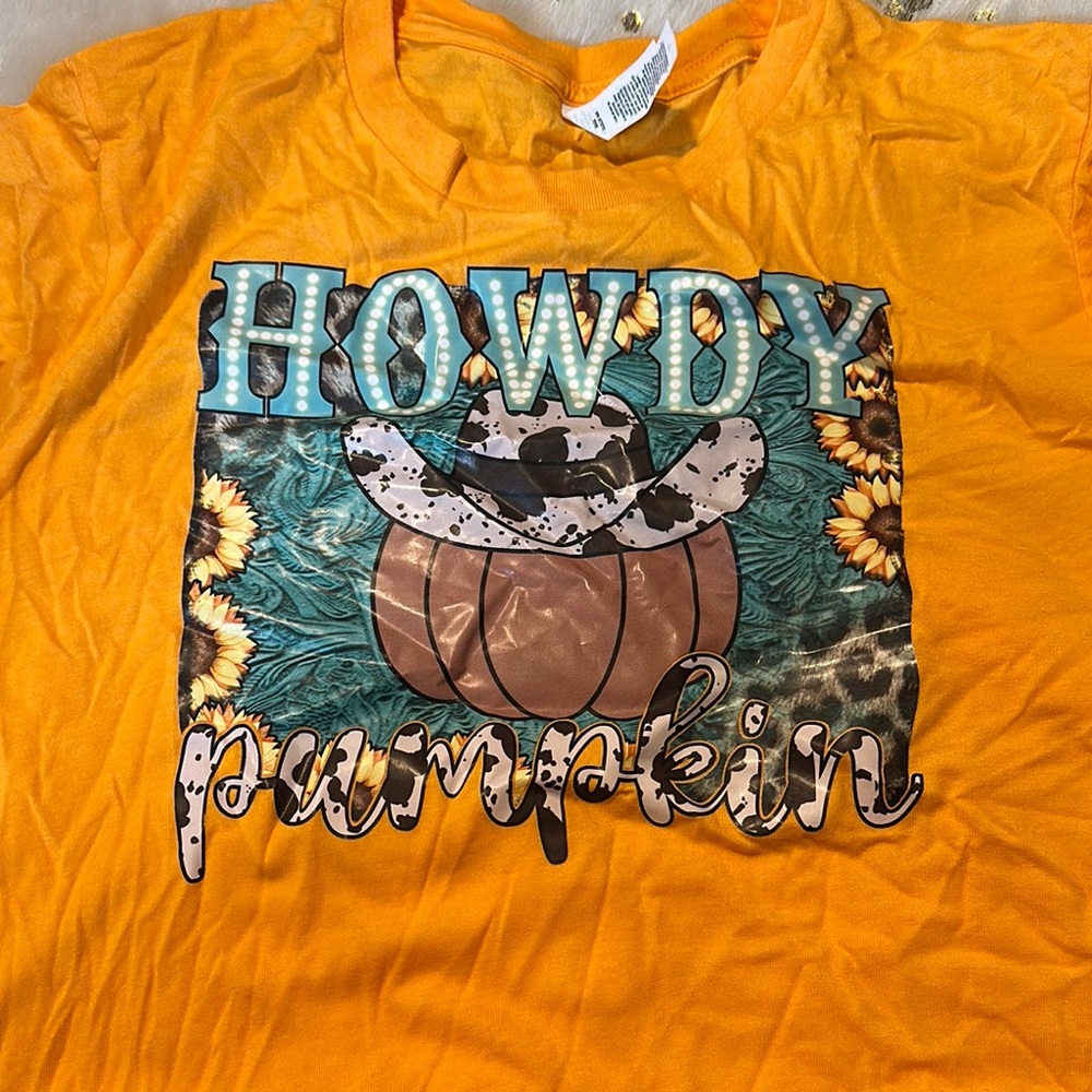 New Bella Canvas Orange 'Howdy Pumpkin' Tee